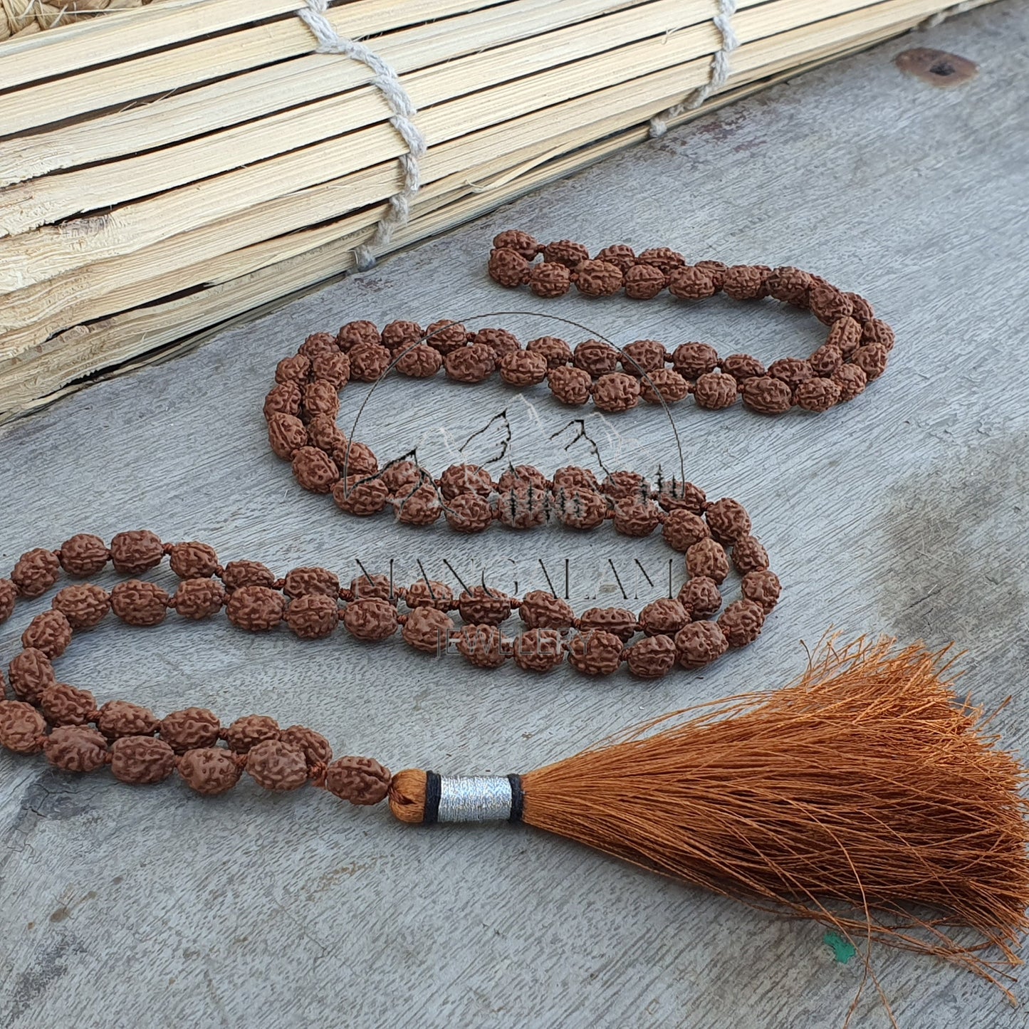 3 Mukhi Rudraksha Mala -Lab Certified, 108 Mala Beads, 3 Mukhi Rudraksha Necklace, Prayer Mala, Meditation Mala, Gift For Yoga Lover
