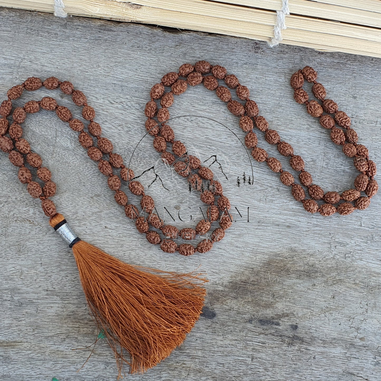 3 Mukhi Rudraksha Mala -Lab Certified, 108 Mala Beads, 3 Mukhi Rudraksha Necklace, Prayer Mala, Meditation Mala, Gift For Yoga Lover