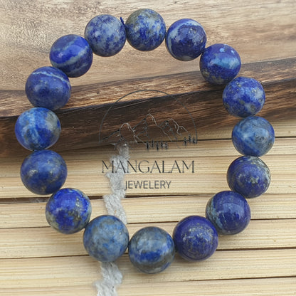 Lapis Lazuli 12mm Bracelet AAA+ (Highest Quality), 108 Lapis Lazuli Stone Hand Knotted Bracelet, Lapis Bracelet Gemstone Bracelet