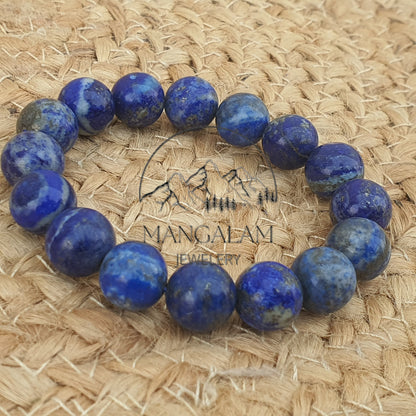 Lapis Lazuli 12mm Bracelet AAA+ (Highest Quality), 108 Lapis Lazuli Stone Hand Knotted Bracelet, Lapis Bracelet Gemstone Bracelet