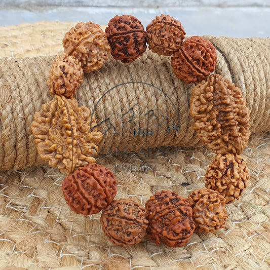 Rudraksha 2, 3, 4, 5, 6, 7 Mukhi (Face) Beads Mala Wrist Band Bracelet For Men and Women, Rudraksha Bracelet, Yoga Bracelet, Protection