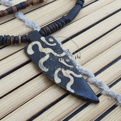Om engraved Yak Bone Skull Necklace, With knief Kapala Prayer Beads, Protection Necklace, Buddhist Necklace, Yoga Gifts, Handmade Jewelry