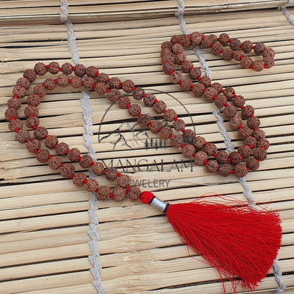 Authentic 5 Mukhi Nepali Rudraksha Mala 12MM- Lab Certified, Five Face Rudraksha Mala, 108+1 Beads, Nepalese Rudraksha Mala