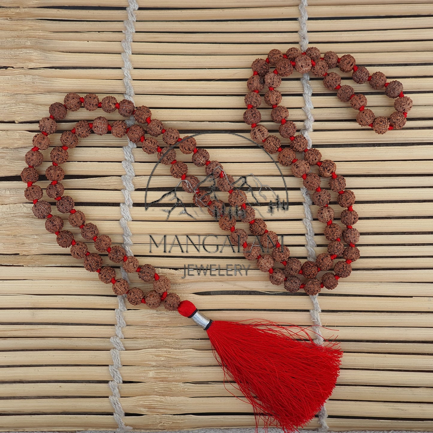 Authentic 5 Mukhi Nepali Rudraksha Mala 12MM- Lab Certified, Five Face Rudraksha Mala, 108+1 Beads, Nepalese Rudraksha Mala