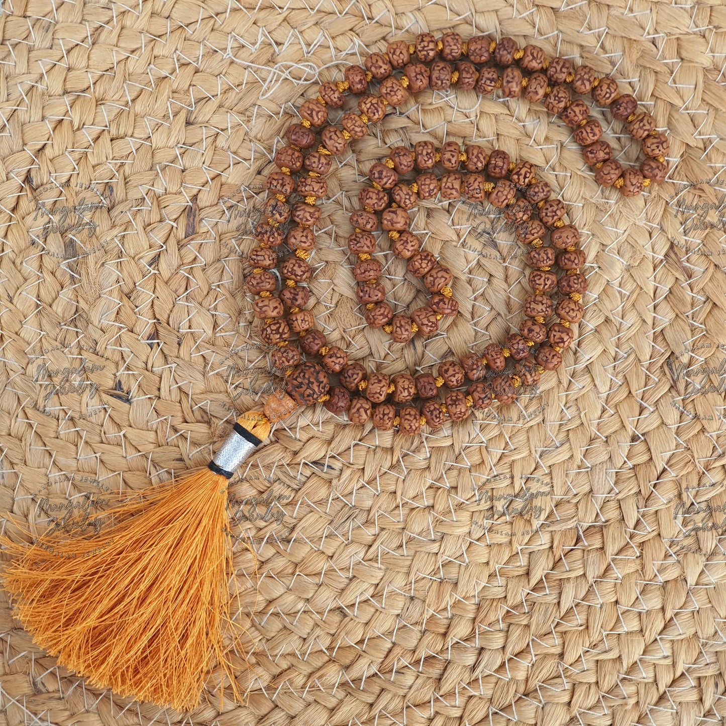 108 Natural Knotted Aged Rudraksha Seed Mala Prayer Beads, Sacred Rudraksha Mala, Meditation Mala Rosary, Buddhist Japa Mala, Rudraksha Bead