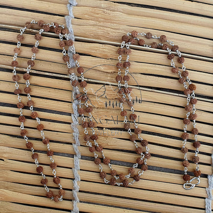 Silver Rudraksha Mala Necklace, Silver Rudraksha Necklace, India Women Mens Necklace, Hindu Shiva Necklace, Rudraksh Mala