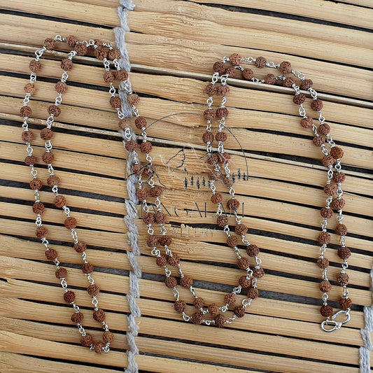 Silver Rudraksha Mala Necklace, Silver Rudraksha Necklace, India Women Mens Necklace, Hindu Shiva Necklace, Rudraksh Mala