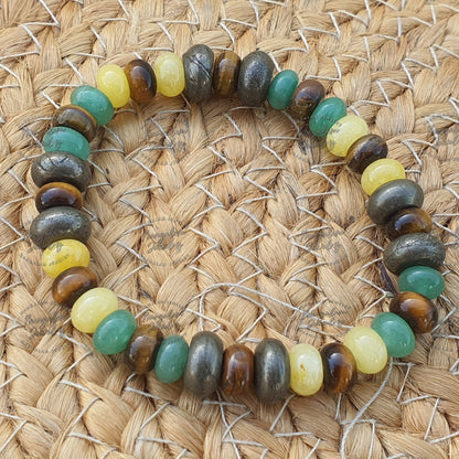 Dainty Money Maker, Aventurine, Pyrite, Citrine, Tiger Eye, Meditation Bracelet, Yoga Bracelet, Manifestation, Abundance, Prosperity Crystal