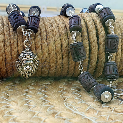 Tulsi Radha Engraved Necklace, in silver Narsimha Pendent Necklace, Krishna Necklace, Kantha Mala, God Gifts, Auspicious Gifts