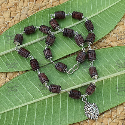 Tulsi Radha Engraved Necklace, in silver Narsimha Pendent Necklace, Krishna Necklace, Kantha Mala, God Gifts, Auspicious Gifts