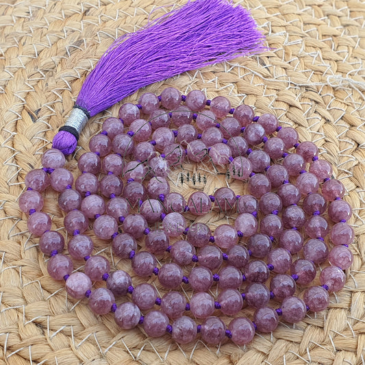 Pink Tourmaline Mala For Emotional Healing, Pink Tourmaline Necklace, 108 Mala Beads, Pink Tourmaline Beads, Statement Necklace