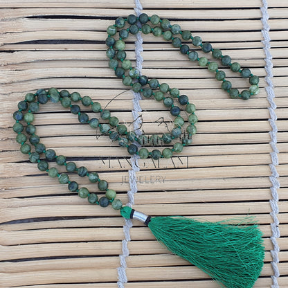 Nephrite Jade Mala Necklace, Yoga Gifts, Nephrite Jade Necklace, Statement Necklace, Spiritual Mala, 108 Bead Mala, Jade Crystal Necklace