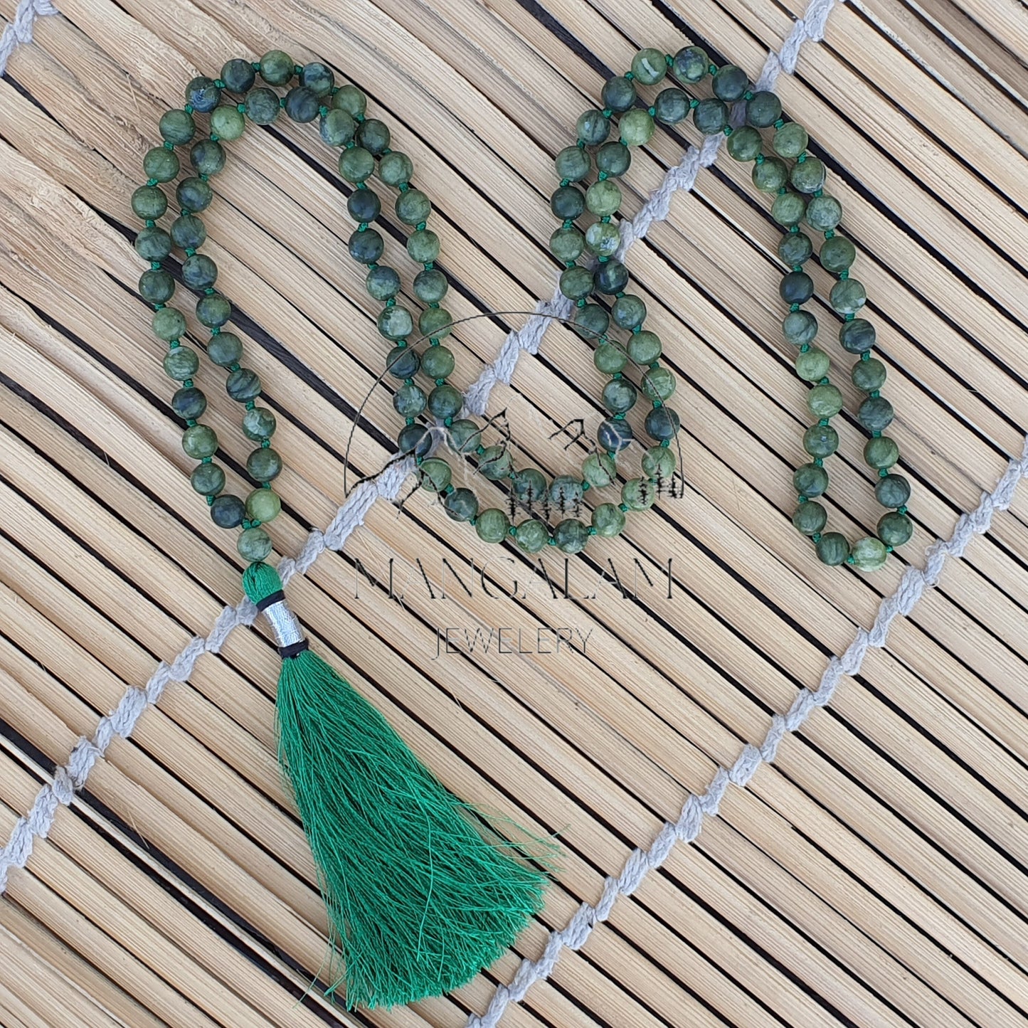 Nephrite Jade Mala Necklace, Yoga Gifts, Nephrite Jade Necklace, Statement Necklace, Spiritual Mala, 108 Bead Mala, Jade Crystal Necklace