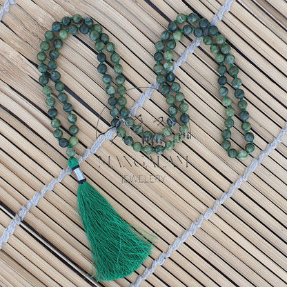 Nephrite Jade Mala Necklace, Yoga Gifts, Nephrite Jade Necklace, Statement Necklace, Spiritual Mala, 108 Bead Mala, Jade Crystal Necklace