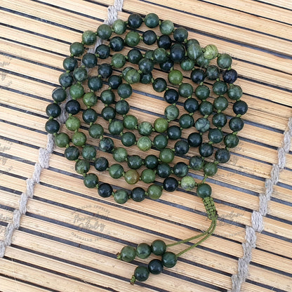 Nephrite Jade Mala AAA Quality, 108 Mala Beads, Yoga Gifts, Nephrite Jade Necklace, Statement Necklace.