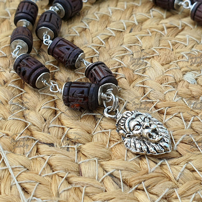 Tulsi Radha Engraved Necklace, in silver Narsimha Pendent Necklace, Krishna Necklace, Kantha Mala, God Gifts, Auspicious Gifts