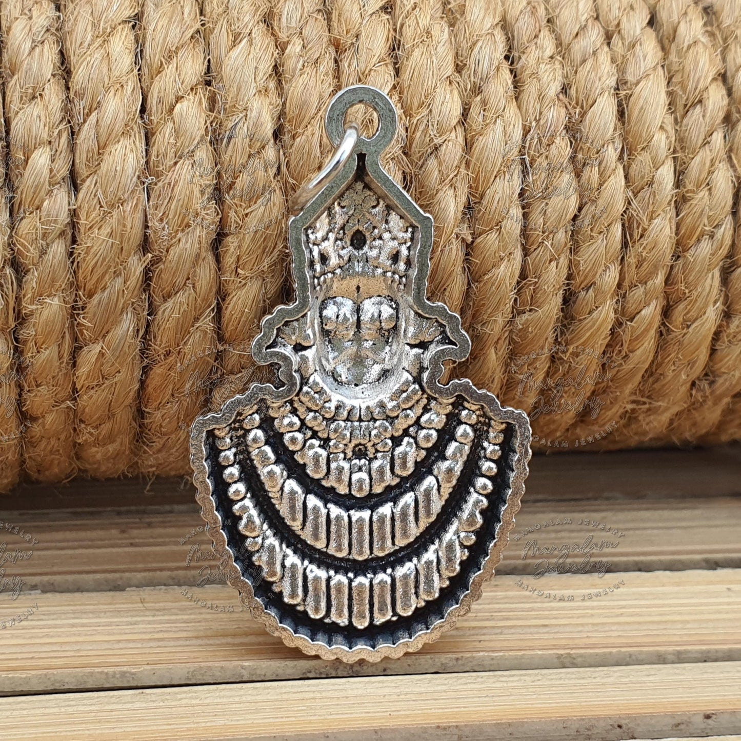 Divine Khatu Shyam Baba Pendant in White Metal - Spiritual Jewelry for Devotion and Protection"