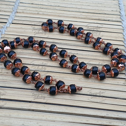 Copper Shaligram Mala, Shaligram Necklace, Copper Rosary Mala, Symbolic Necklace