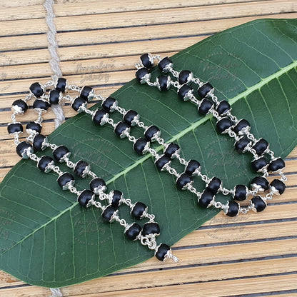 Silver Shaligram Mala, Shaligram Necklace, 925 Sterling Silver Rosary Mala, Symbolic Necklace
