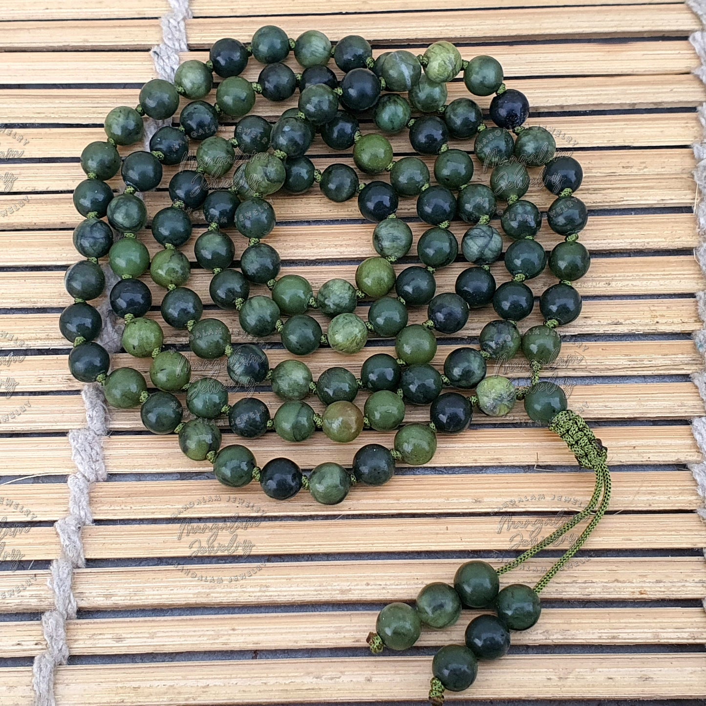 Nephrite Jade Mala AAA Quality, 108 Mala Beads, Yoga Gifts, Nephrite Jade Necklace, Statement Necklace.