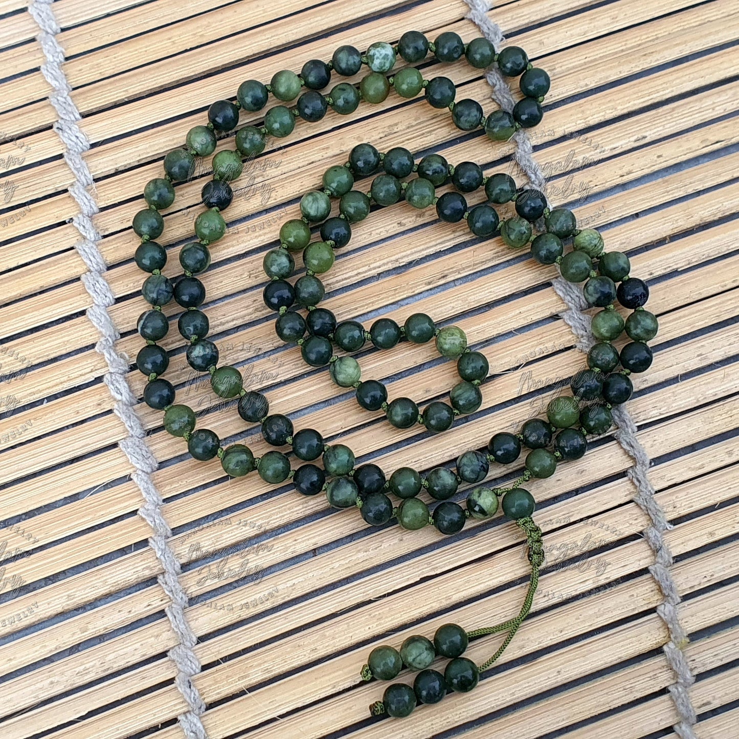 Nephrite Jade Mala AAA Quality, 108 Mala Beads, Yoga Gifts, Nephrite Jade Necklace, Statement Necklace.