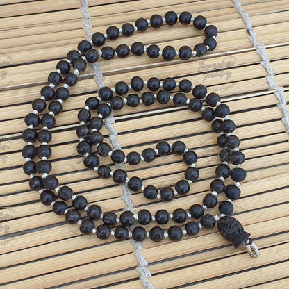 Black Tulsi Mala Necklace, 108 Mala Beads, Krishna Seed Necklace, God Gifts