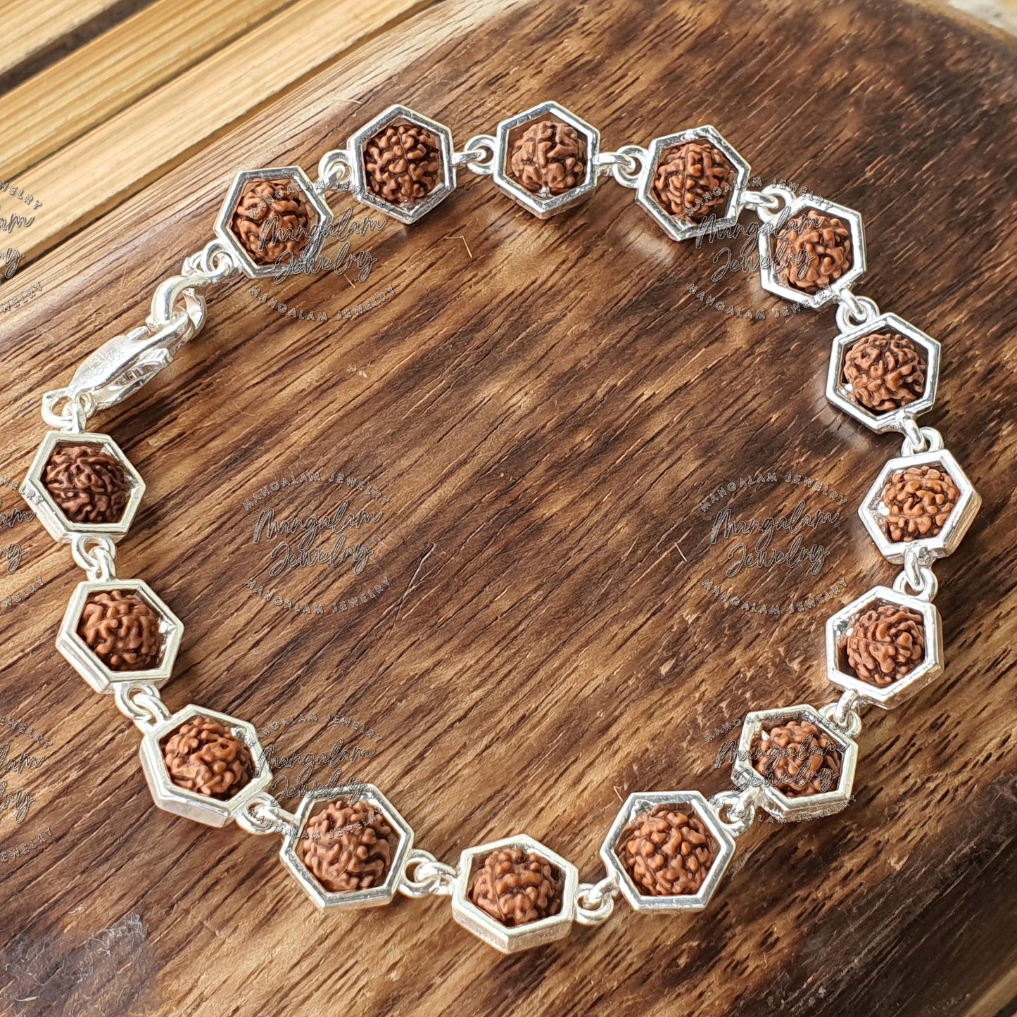 925 Sterling Silver Capped Rudraksha Beads Bracelet, Rudraksha bracelet silver, Rudraksha Bracelet, Silver Bracelet, Rudraksha hand bracelet
