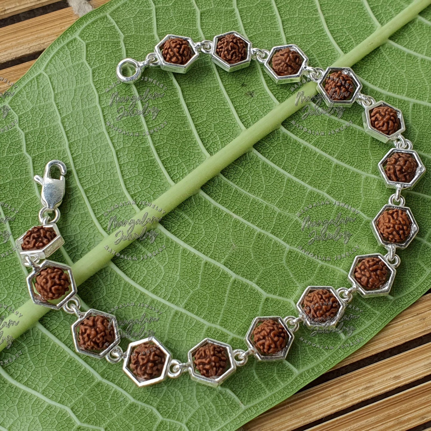 925 Sterling Silver Capped Rudraksha Beads Bracelet, Rudraksha bracelet silver, Rudraksha Bracelet, Silver Bracelet, Rudraksha hand bracelet