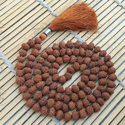 10 Mukhi Rudraksha Mala -Lab Certified, 108 Mala Beads, 10 Mukhi Rudraksha Necklace, Spiritual Gifts, Statement Necklace, Meditation Mala