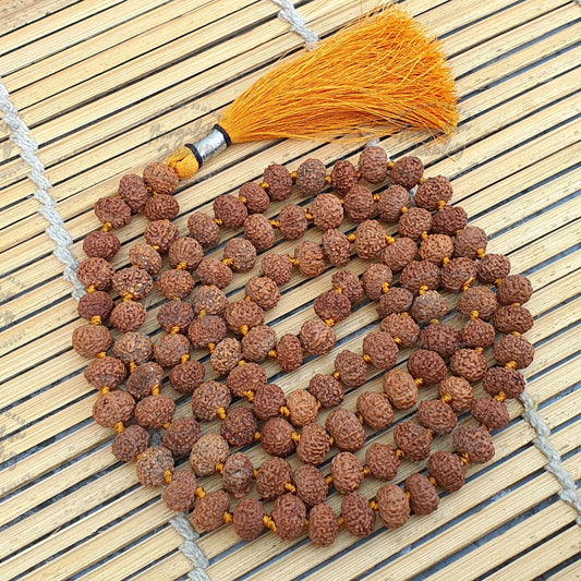 Rare Big size 10 Mukhi Rudraksha Mala, Lab certified 10 Mukhi Rudraksha Necklace, Spiritual Gifts, Statement Necklace, Handmade Jewelry