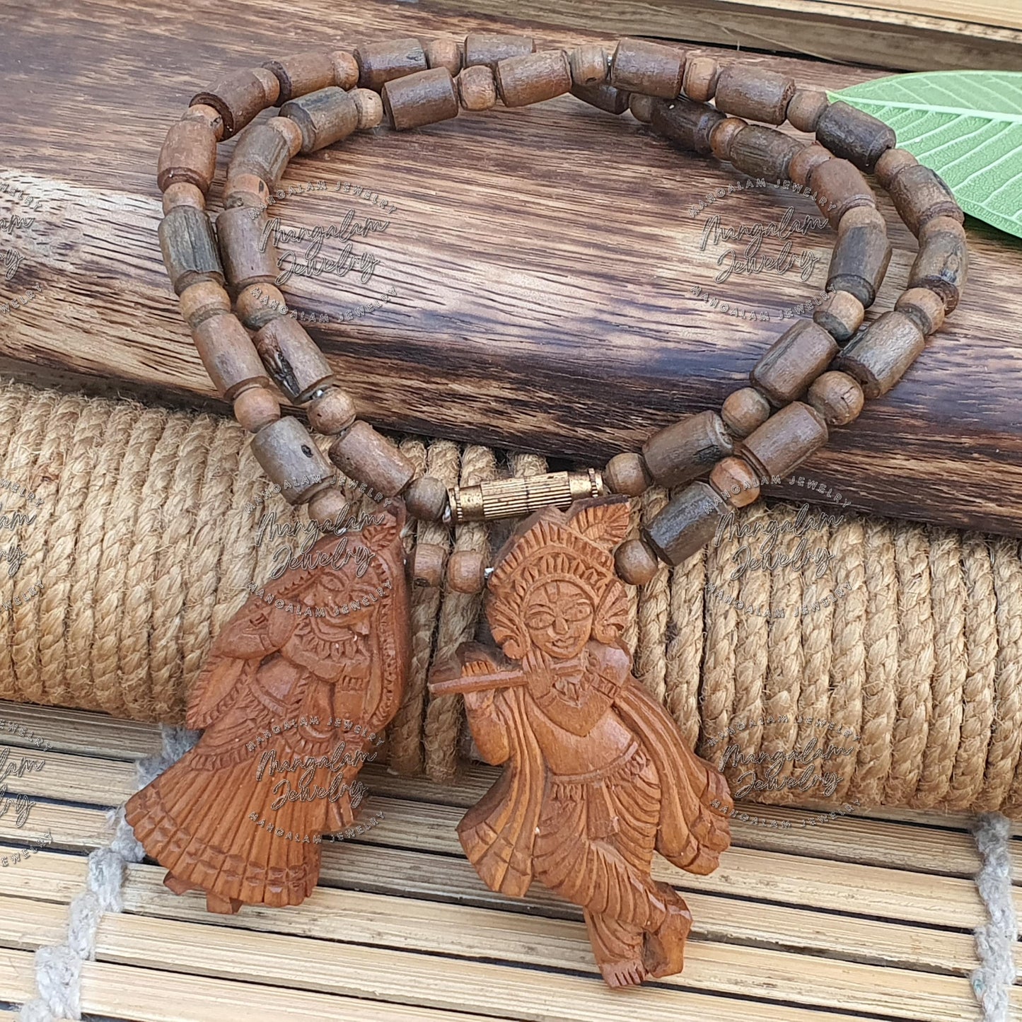 Radha Krishna Necklace, Tulsi Necklace, Tulsi Mala, Spiritual Necklace Yoga Jewelery