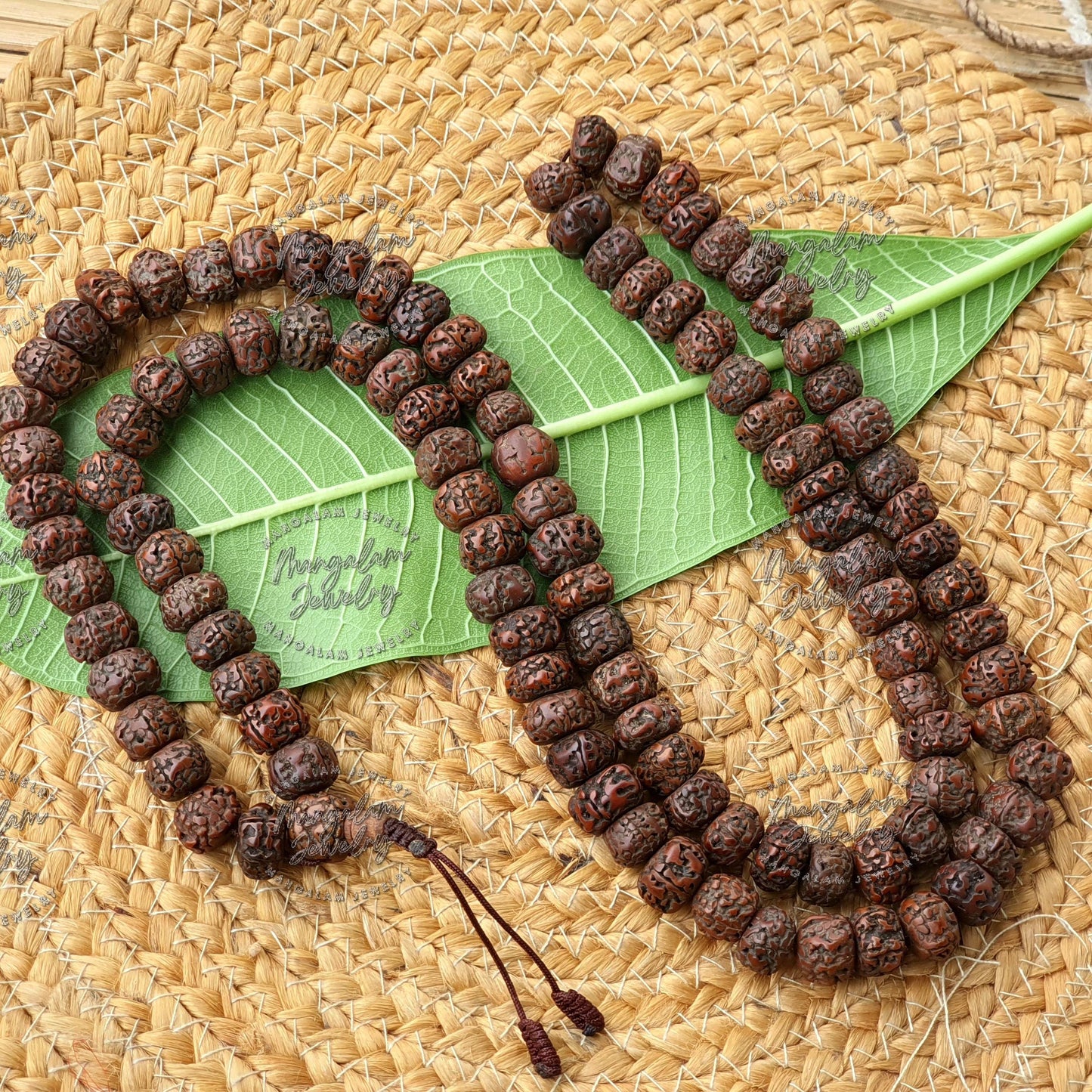 Tibetan Nepal 108 Old Oiled Rudraksh Bodhi Prayer Beads- Big 18mm Size Beads, Protection Necklace, Rudraksha Mala, Hindu Prayer Beads