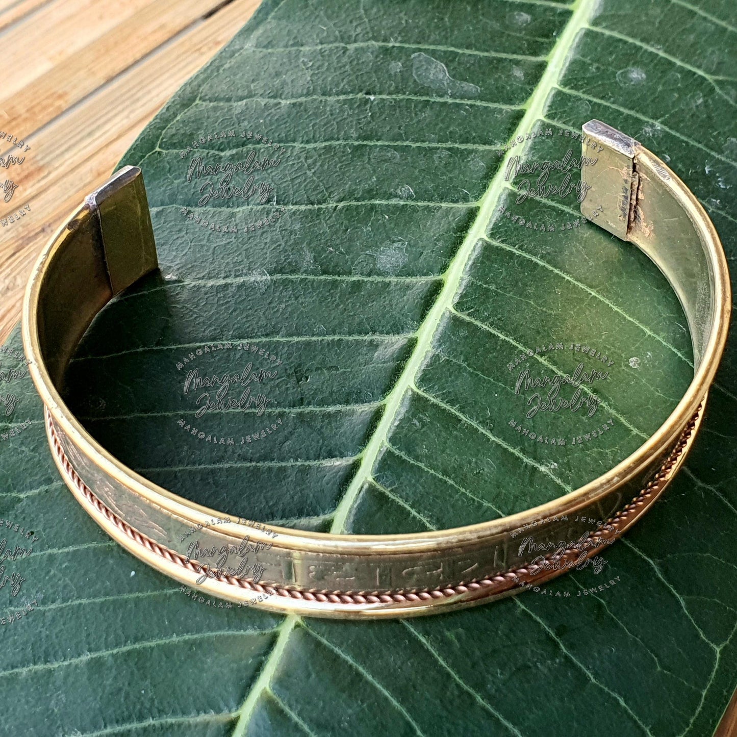 MahaKal Copper Magnetic Bracelet, Hindu God Engraved Bracelet, Hammered Cuff Bracelet, Pain Relief Bracelet with magnet