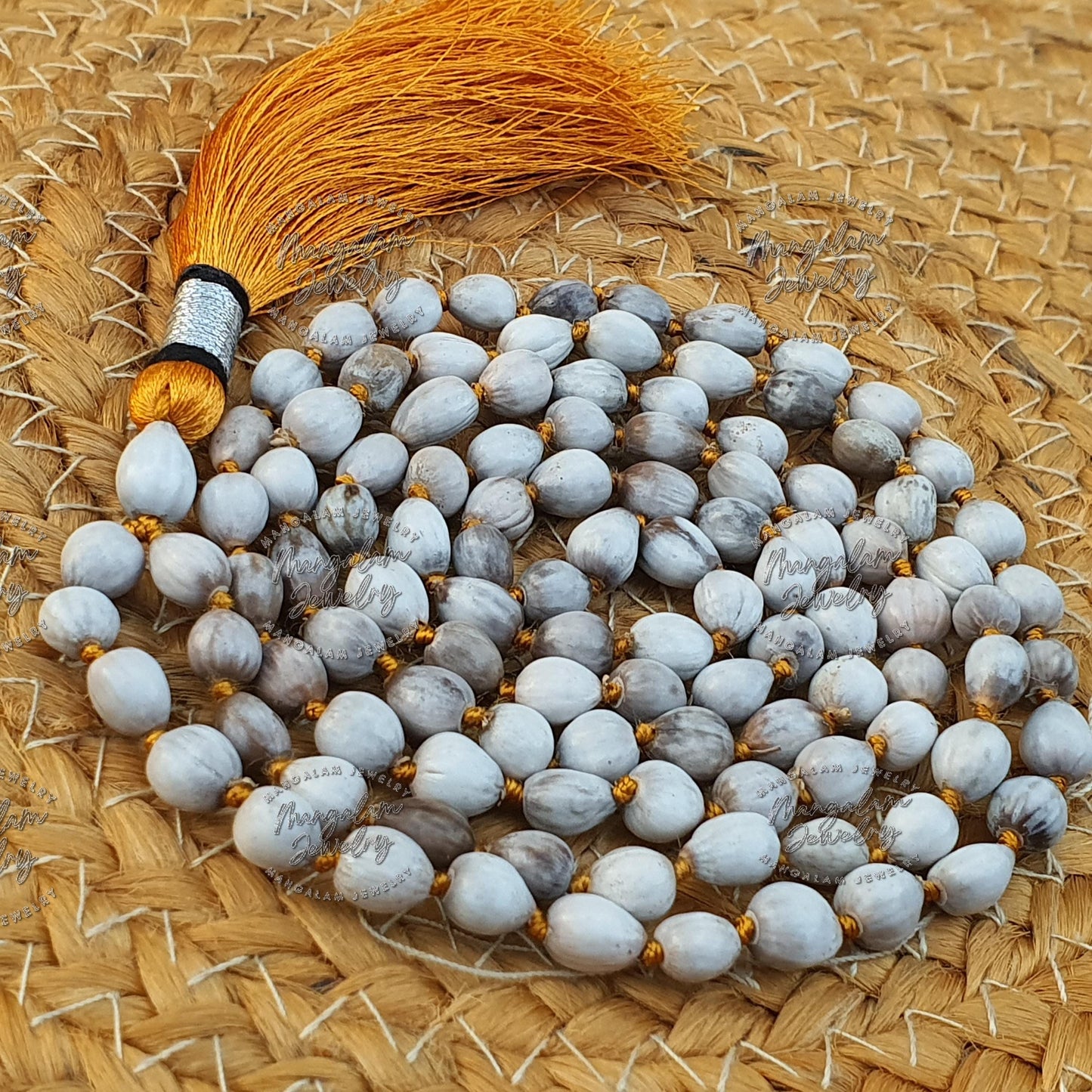 Vaijianti Necklace, Vaijianti Mala, Jobs Tears Necklace, Tibetan Mala, Mantra Necklet, Yoga Gifts, Statement Necklet