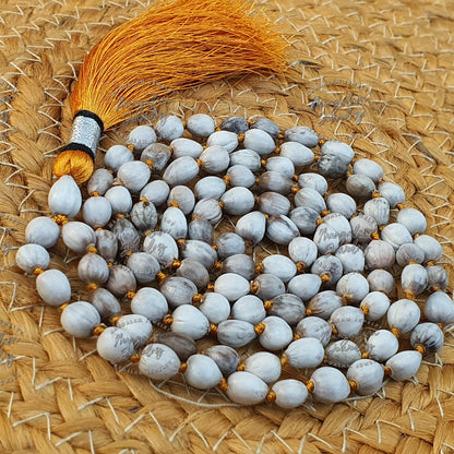 Vaijianti Necklace, Vaijianti Mala, Jobs Tears Necklace, Tibetan Mala, Mantra Necklet, Yoga Gifts, Statement Necklet