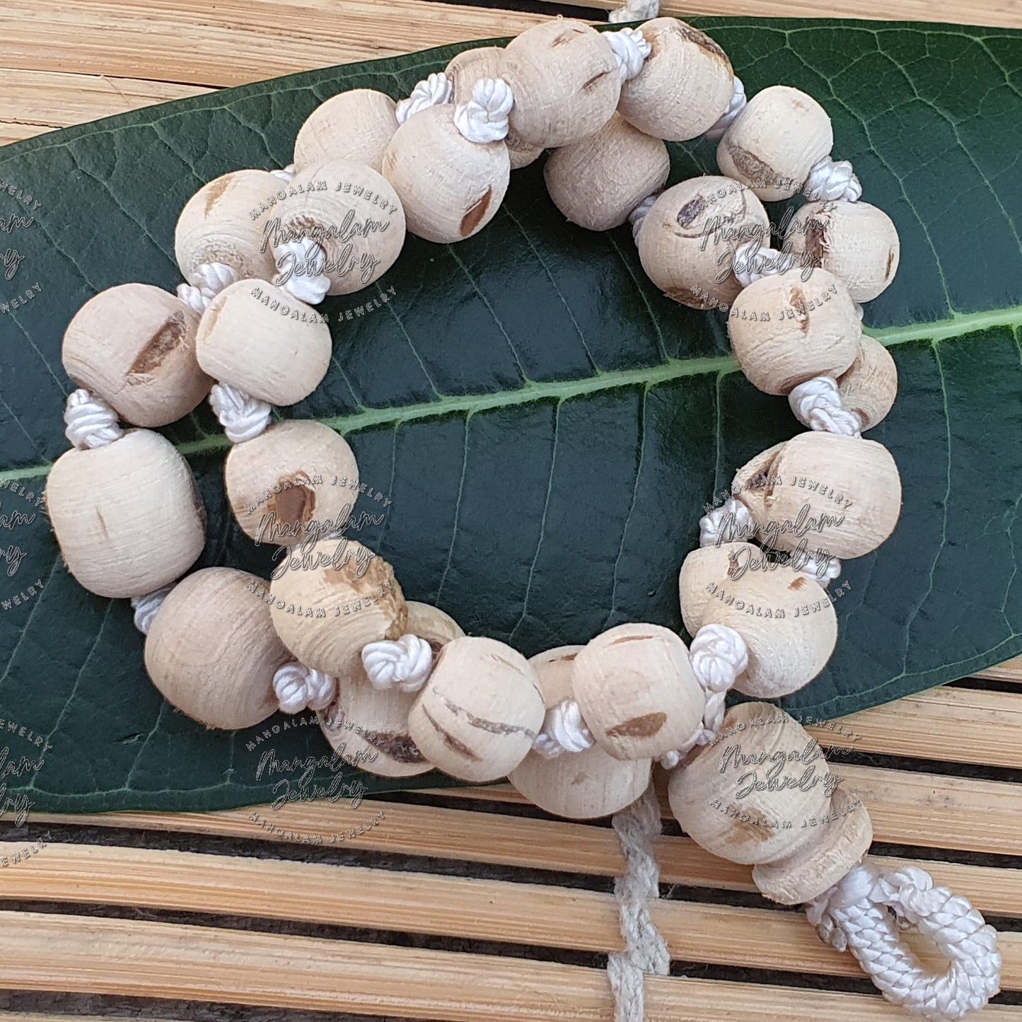 Tulsi Mala Necklace | 27+1  Beads Prayer Necklace | Decreasing Bead Size | Rustic Wood Basil Necklace | Krishna Seed Mala
