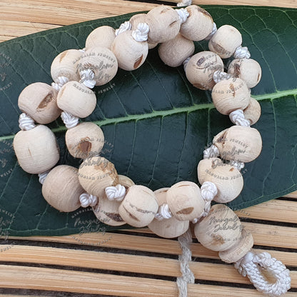 Tulsi Mala Necklace | 27+1  Beads Prayer Necklace | Decreasing Bead Size | Rustic Wood Basil Necklace | Krishna Seed Mala
