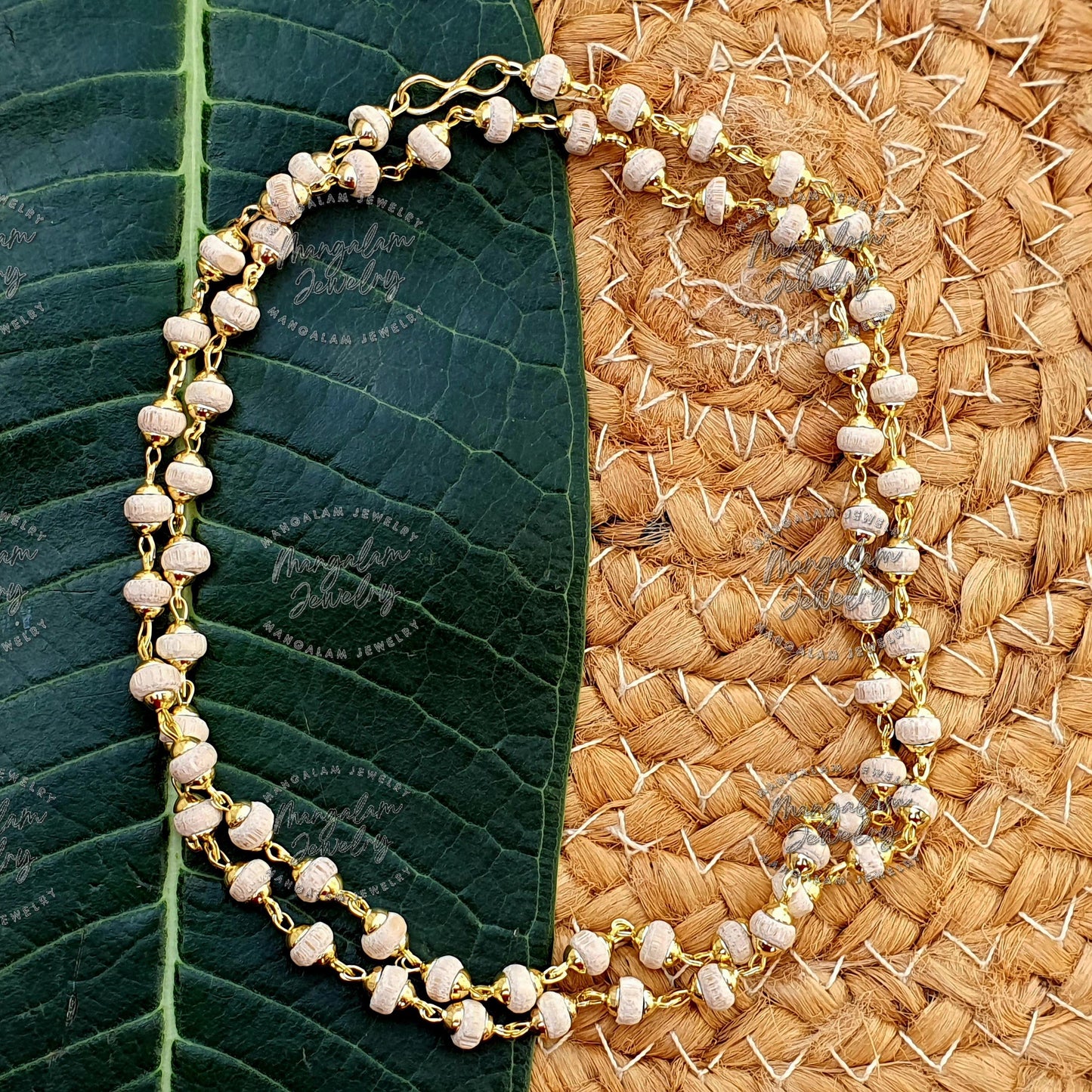White Tulsi Necklace, Tulsi Rosary in Copper, Tulsi Necklace, Hare Krishna Necklace, Tulsi Kanti, Holy Basil Seeds, Tulsi Radhe Mala