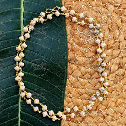 White Tulsi Necklace, Tulsi Rosary in Copper, Tulsi Necklace, Hare Krishna Necklace, Tulsi Kanti, Holy Basil Seeds, Tulsi Radhe Mala
