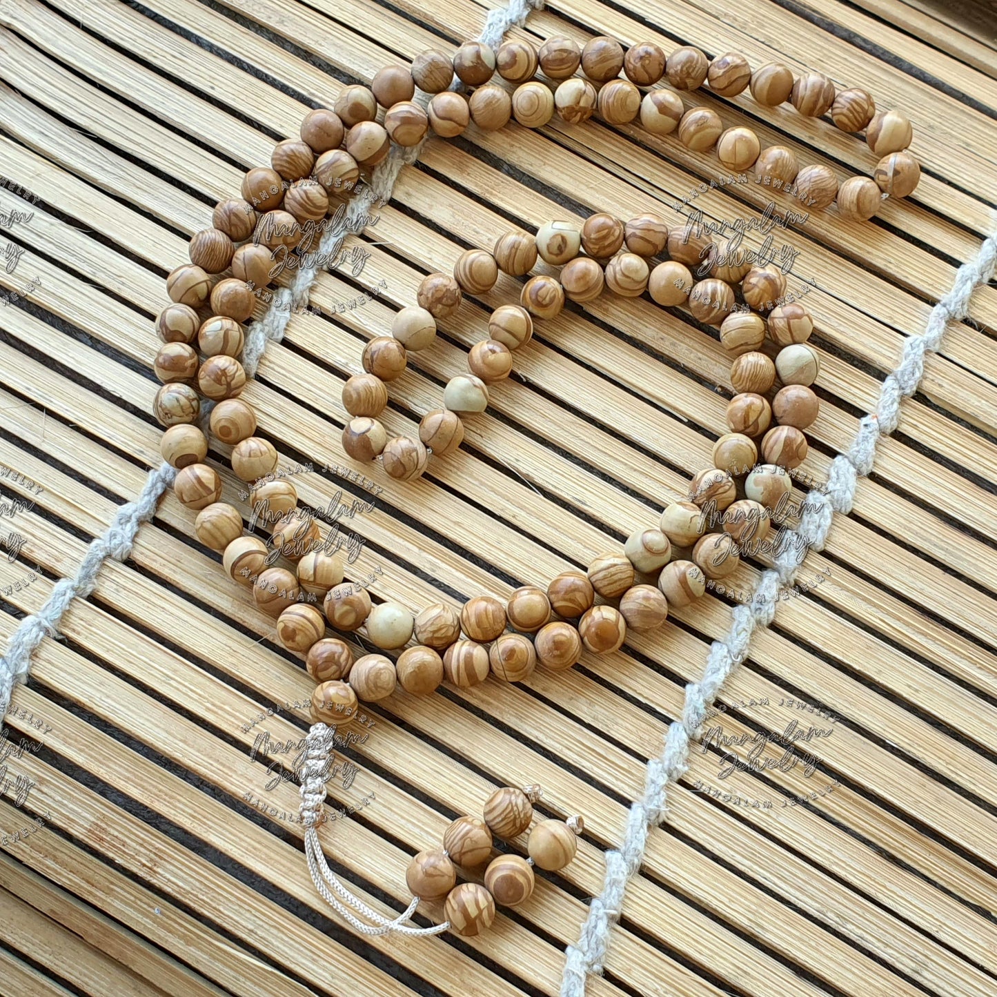 Wood Jasper Necklace, Wood Jasper Mala, Knotted Jasper Necklace, Protection Necklace, Healing Necklace, Calm Necklace, Handmade Necklace