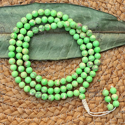 Conscience Mala, Sea Sediment Mala 8MM, Sea Sediment Jasper Necklace, Sea Sediment Jasper Mala, Knotted Mala, Handmade Necklace