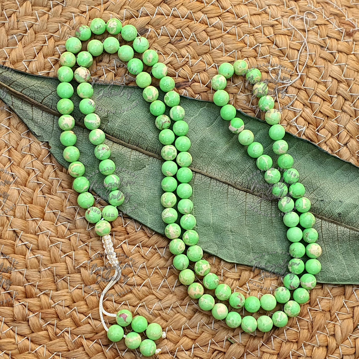 Conscience Mala, Sea Sediment Mala 8MM, Sea Sediment Jasper Necklace, Sea Sediment Jasper Mala, Knotted Mala, Handmade Necklace