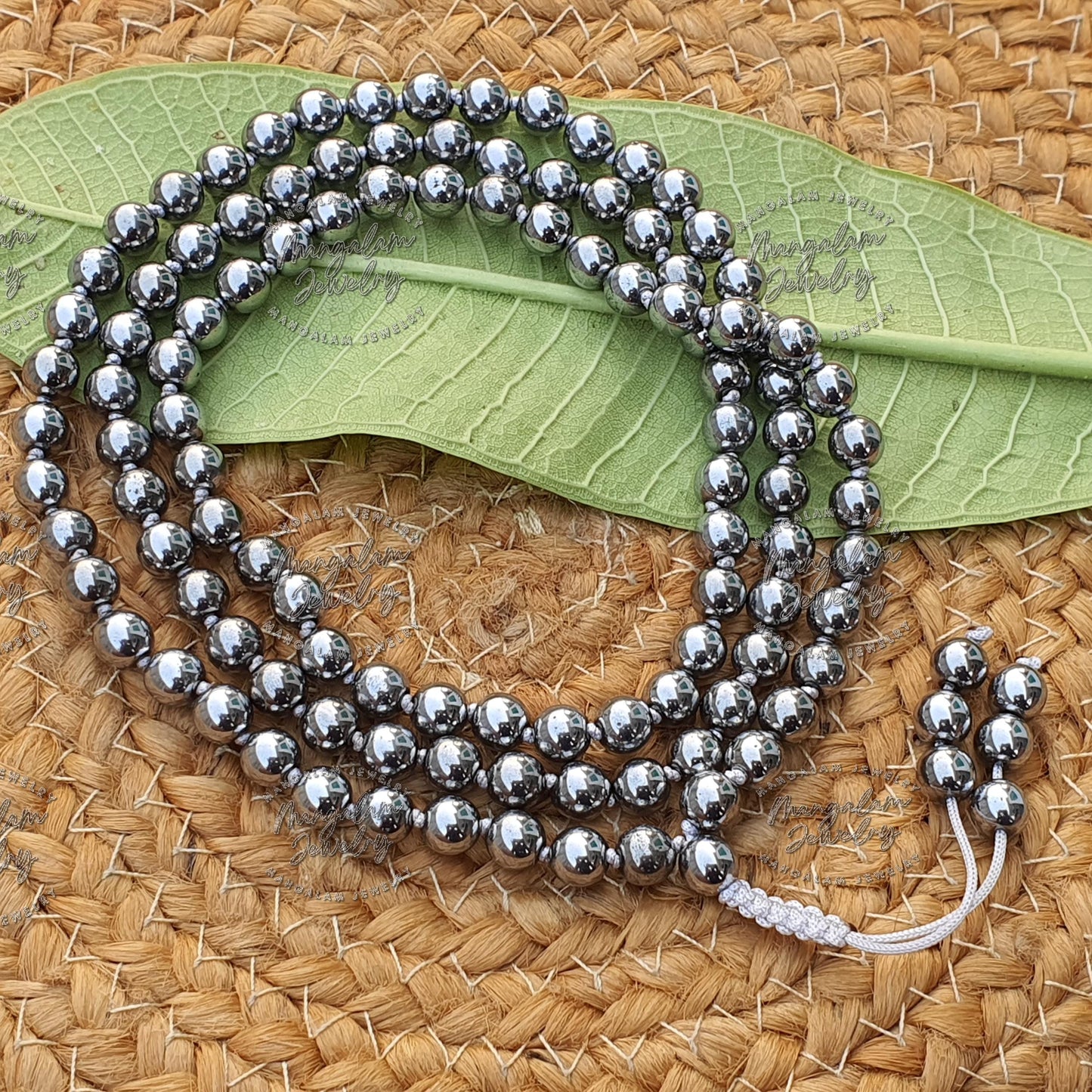 Silver Pyrite Mala, Silver Pyrite Necklace - Hand Knotted, Statement Necklace, Yoga Gifts,108 Beads mala, Handmade Jewelry