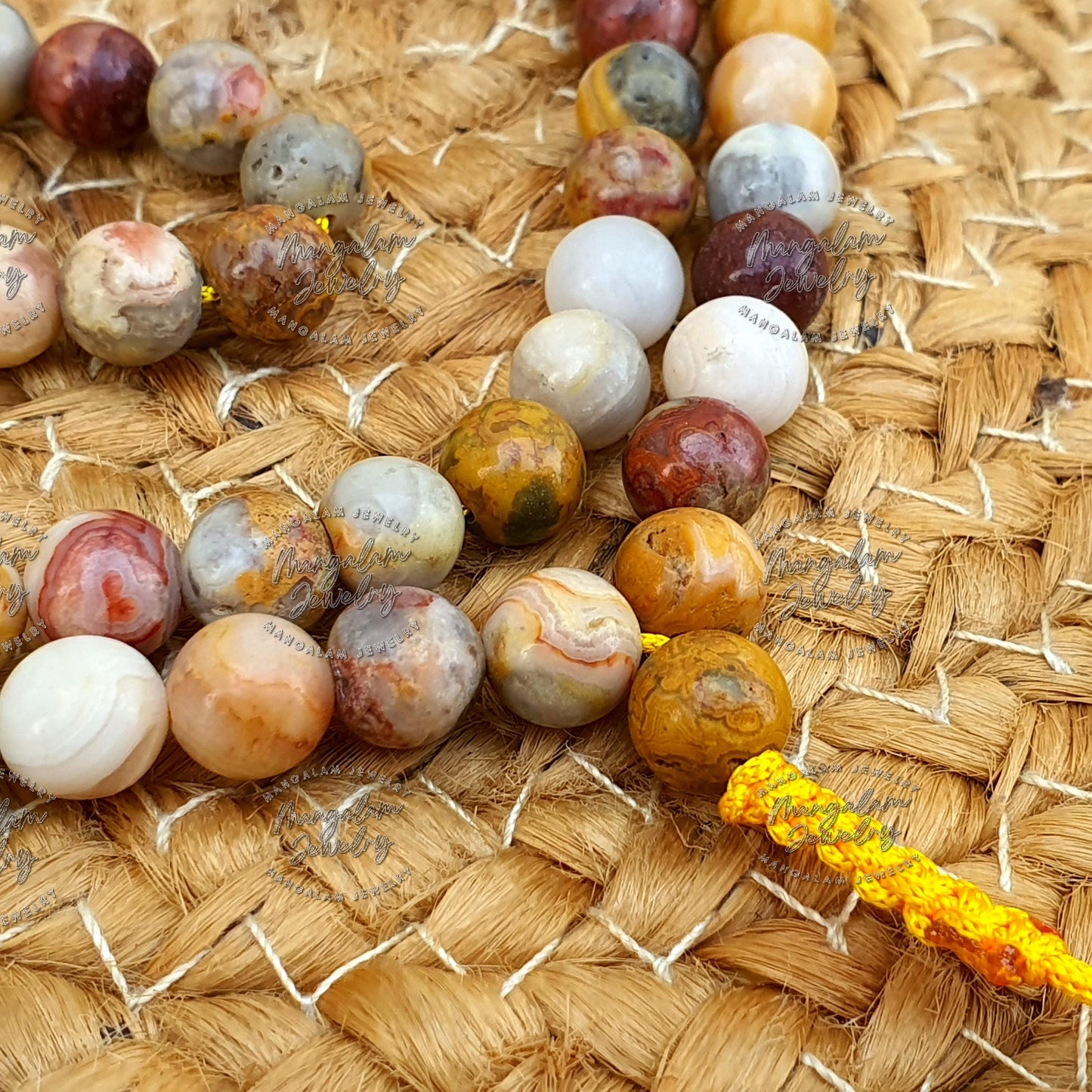 108 Beads Mala, Crazy Lace Agate Japa mala beads, Mantra Meditation Prayer Beads, Meditation Necklace Mala bracelet, Happiness necklace Japa