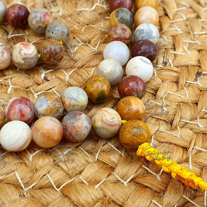 108 Beads Mala, Crazy Lace Agate Japa mala beads, Mantra Meditation Prayer Beads, Meditation Necklace Mala bracelet, Happiness necklace Japa