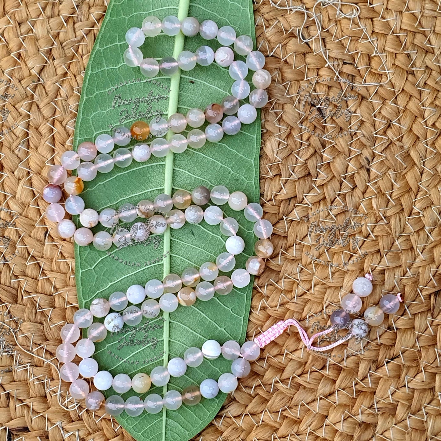 Flower Carnelian Mala Necklace, Gift For Yoga Lovers, Statement Necklace, 108 Mala Beads, Handmade Jewelry
