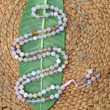 Flower Carnelian Mala Necklace, Gift For Yoga Lovers, Statement Necklace, 108 Mala Beads, Handmade Jewelry