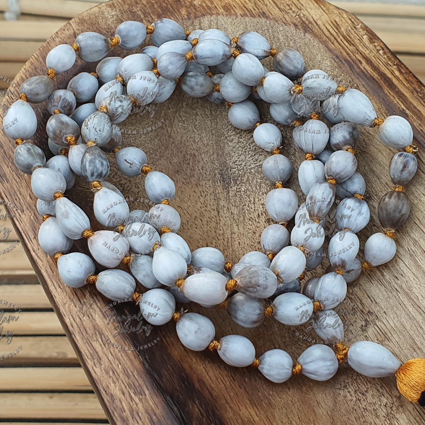 Vaijianti Necklace, Vaijianti Mala, Jobs Tears Necklace, Tibetan Mala, Mantra Necklet, Yoga Gifts, Statement Necklet