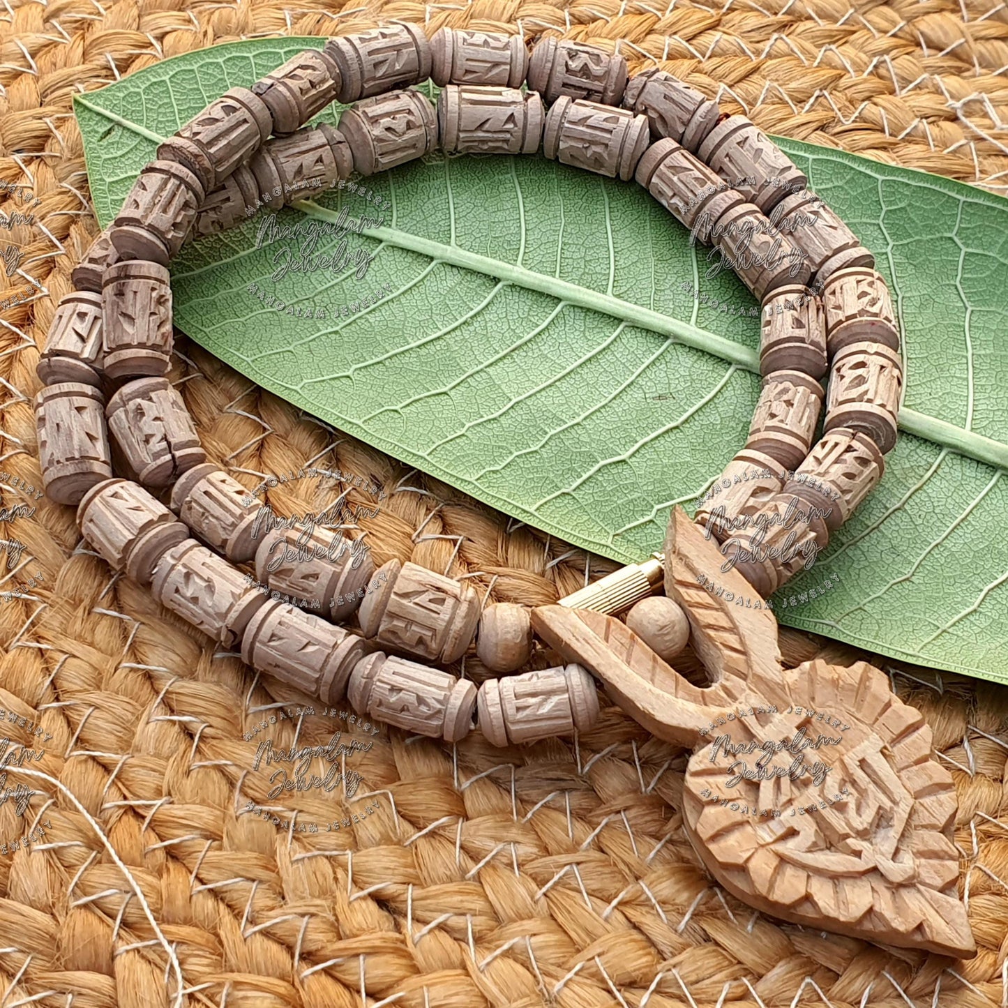 Shree Radha Pendent Necklace Big Size  Handmade Tulsi Necklace, Hare Krishna Kanthi Mala, Tulsi Kantha Mala, Tulsi Beads, Tulsi Choker