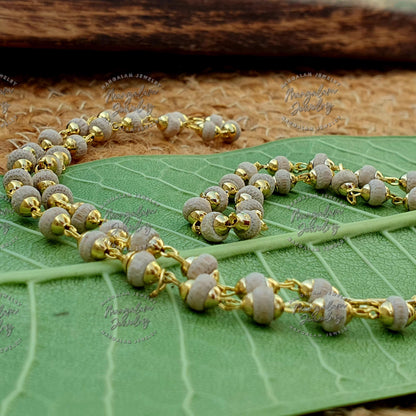 White Tulsi Necklace, Tulsi Rosary in Copper, Tulsi Necklace, Hare Krishna Necklace, Tulsi Kanti, Holy Basil Seeds, Tulsi Radhe Mala